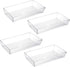 4 Pack 12"x 6" Clear Plastic Desk Drawer Organizer Tray Storage Bins for Bathroom Office Kitchen Utensils