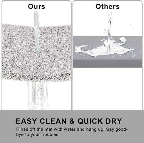 Nonslip Bath Mat, Extra Thick 0.6" Quick Dry Anti Slip Shower Mat for Tub Bathroom Pool Kitchen (Light Gray 16x27)