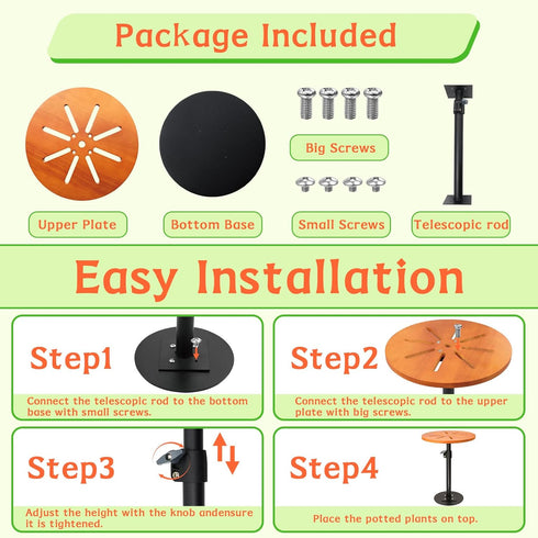 EXCELFU Outdoor,12-21 6" 10" Top-1pack Adjustable Plant Risers for Inside Pots,Planter Inserts for Large Pots and Tall