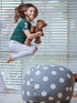 WEKAPO Stuffed Animal Storage Bean Bag Chair Cover for Kids | Stuffable Zipper Beanbag for Organizing Children Plush