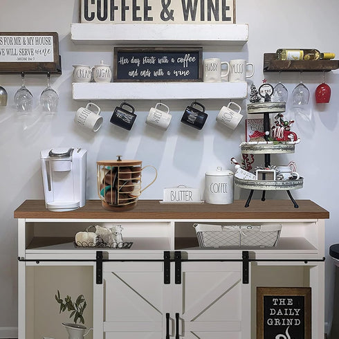 Large Capacity Wire Kup Storage with Wooden Base, Mug Shape Wire Basket with Lid for Kitchen Decor