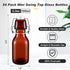 24 Favors(3.3 oz,Amber) Tessco Pcs Mini Swing Top Glass Bottles with Stoppers Small Flip Top Bottles with Airtight Lids