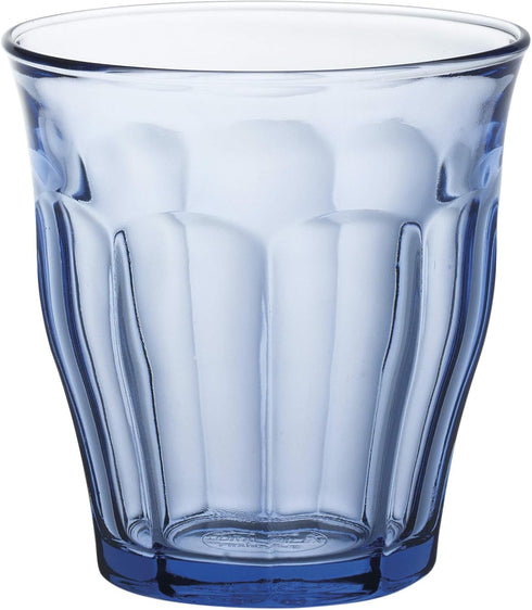 Duralex Made in France Picardie Marine Glass Tumbler, 7.75 ounce - Set of 6, Marine Blue