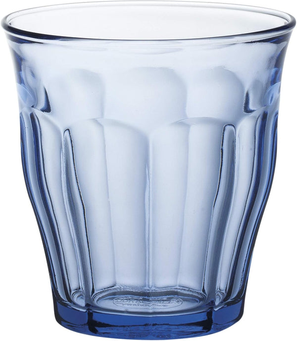 Duralex Made in France Picardie Marine Glass Tumbler, 7.75 ounce - Set of 6, Marine Blue