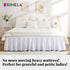 RIMELA White Bed Skirt Queen Size 15 Inch Drop, Elastic Bed Skirting for Bed Base and Frame, Lightweight Adjustable