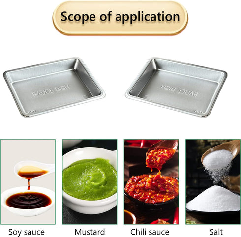100 Pcs Plastic Disposable Sauce Dishes, Mini Condiment Appetizer Tray for Sushi, Soy, Mustard, Ketchup, Silver
