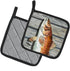 Caroline's Treasures 8489PTHD Red Fish Pair of Pot Holders - Kitchen Heat Resistant Hot Pads, 7 1/2 x 7 1/2
