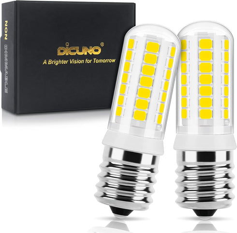 DiCUNO E17 LED Bulb - Under Microwave Oven Lights, Daylight White 5000K, 3W (40W Halogen Replacement) 400LM 120V E17