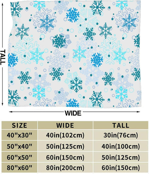 Perinsto 80"X60" Christmas Winter Snowflakes Throw Blanket Ultra Soft Warm All Season Decorative Fleece Blankets