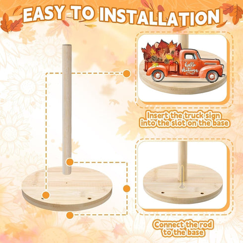 APUDWN 10 Countertop Summer 4th Interchangeable Paper Towel Holder Seasonal Freestanding Bamboo Paper Towel Holder