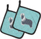 Caroline's Treasures BB3717PTHD Bearded Collie Checkerboard Blue Pot Holders, Kitchen Heat Resistant, 7 1/2 x 7 1/2