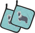 Caroline's Treasures BB3717PTHD Bearded Collie Checkerboard Blue Pot Holders, Kitchen Heat Resistant, 7 1/2 x 7 1/2
