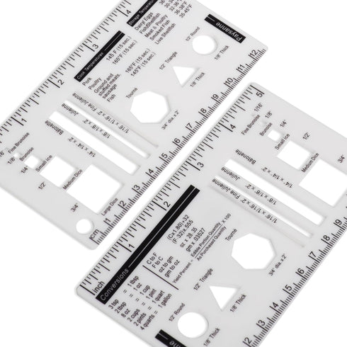 2Pcs Culinary Ruler Acrylic Mini Cutting Reference Template, Essential Kitchen Tool for Cooking Measurement