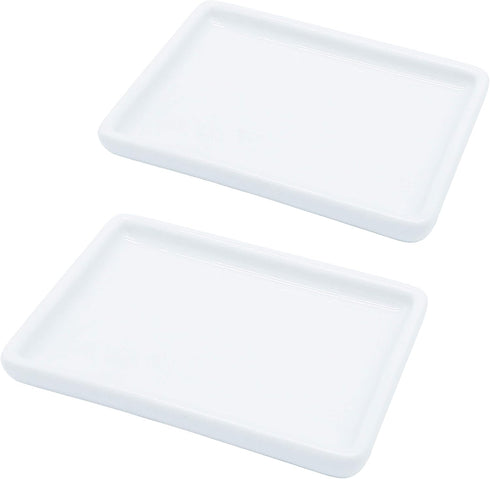 lofekea Ceramic Soap Dish for Shower, 2 Pack Bar Soap Holder and Palette for Watercolors