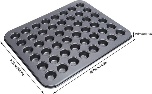 Fdit 48-Cup NonStick Mini Round Cupcake Pan, Bakeware Cooking Accessory for Beautiful Cakes