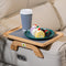 Couch Armrest Table, Foldable Bamboo Sofa Arm Tray for Couch with a