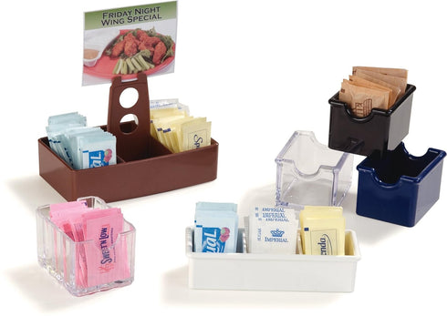 Carlisle FoodService Products Sugar Caddy, Plastic, 20 Packets, Black, Small