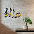 Set 4 MANMAOHE Black Music Note Wall Sconce Metal Wall Sconce Candle Holder of Wall Mount Tea Light Candle Holders