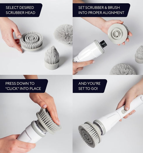 Set 3 Replacement Brush Heads of for GENIANI Electric Spin Scrubber, Scrub Brush for Cleaning Bathroom, Tile, Floor