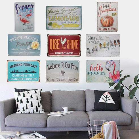 Vintage Metal Tin Signs Funny 10 Cent Ripe Pumpkins Locally Grown Retro Kitchen Aluminum Signs for Home Bar