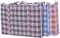 Simply Home Set of 4 Large Checkered Plastic Storage Bags with Zipper & Handles, Size 18.5"x18.5"x5.5"
