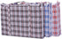 Simply Home Set of 4 Large Checkered Plastic Storage Bags with Zipper & Handles, Size 18.5"x18.5"x5.5"
