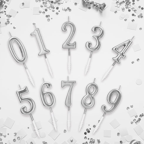 Beanlieve 10-Pieces Numeral Birthday Candles - Cake Numeral Candles Number 0-9 Glitter Cake Topper Decoration
