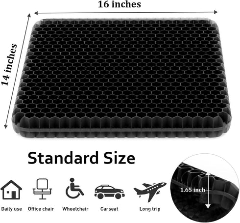 Helishy Egg Gel Seat Cushion, Breathable Gel Cushion Chair Pads with Non-Slip Cover for Home Office Car Wheelchair