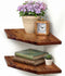 Demigo Corner Shelf Wall Mount, Set of 2 Solid Acacia Wood 11.8