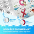 40 16 Inch, Linoows Baby Bath Tub Mat, Extra Large Non Slip Kids Cartoon Bathtub Shower Mats with Suction Cups & Drain