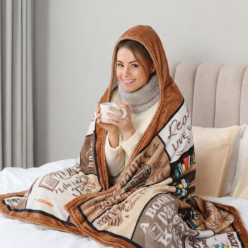 50'' 60'' Buryeah x Throw Blanket Plush Warm Christmas Winter Decor for Sofa Couch Bed (Bookshelf)