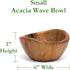 Lipper International Small Acacia Wave Serving Bowl, 6" Diameter x 3" Height, 20 fluid ounces