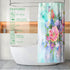 Floral Shower Curtain Set, Summer Blooming Flowers, Waterproof Polyester Fabric, Machine Washable Bath Curtain