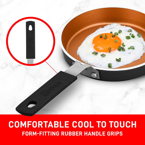 Bakken-Swiss 2-Piece Mini Nonstick Egg Pan & Omelet Pan, 5.5'' Copper Non-Stick Skillet for Eggs and Pancakes