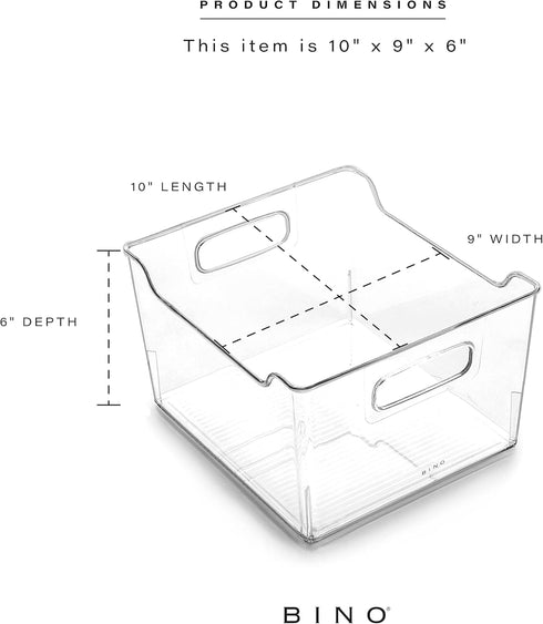 BINO Clear Storage Organizer - THE LODGE COLLECTION, Pantry & Kitchen Organization, Bathroom Organizer