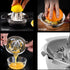 Citrus Juicer Manual Squeezer, 304 Stainless Steel Robust Hand Juicer Reamer with Strainer & 10oz Bowl, 2 Pour Spouts,
