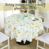 uxcell Seamless Waterproof Vinyl Round Tablecloth 60" Dia for Parties/Wedding/Restaurant Decoration, Yellow Flower