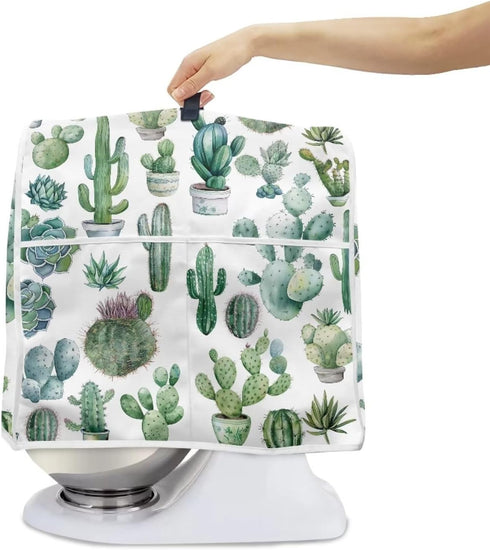 Cactus Stand Mixer Cover for Kitchen Aid Mixers Accessories, Mixer Cover for Stand Mixer with Pockets, Suitable for Kitchen Mixer Cover