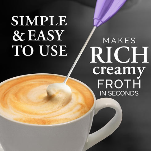 Zulay Executive Series Ultra Premium Gift Milk Frother For Coffee with Deluxe, Radiant Finish - Coffee Frother Handheld Foam Maker - Electric Milk Frother Handheld For Lattes Premium UV Galaxy by Zulay Kitchen