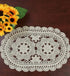 Hetao 11X19 Inch 100% Doilies-2pc Cotton Handmade Lace Crochet Oval Table mats Placemats Doily Beige