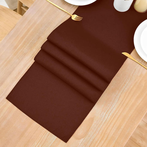 2 Pack 12 60 Inch Chocolate Table Runner x Solid Color Farmhouse Runners Coffee Table Dresser for Daily Party Home