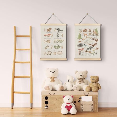 Qvapt 12x16, Set 2 Wild Animal Alphabet Poster,Abc Posters for Classroom Wall,Kids Alphabet Wall Decor Animal Posters