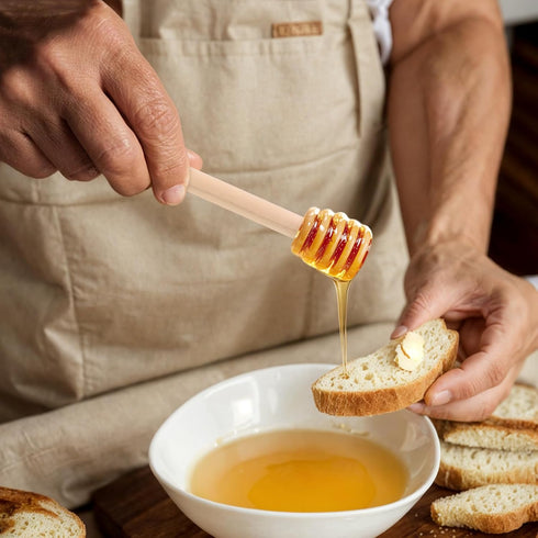 HANSGO 20PCS Wooden Honey Dipper Sticks - 3 Inch Mini Honey Spoon Wand for Jar and Dispenser