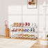 Closet 18.5"-33" 12 3-Tier Expandable Shoe Rack for Adjustable Metal Shoe Rack for Entryway Free Standing Shoe
