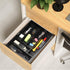 Ayiaren Kitchen Wood Utensil Tray Drawer Organizer, 14.6"x9.5" Black Bamboo Silverware Divider for Flatware and Cutlery
