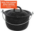 Mirro 3 Quart Enamel Convex Kettle, Black with Speckles for Cooking and Serving