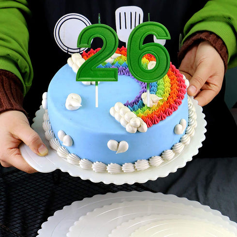 Green Number 6 2.76 Inches Large Number Candles Birthday Cake Topper Decoration for Anniversary Celebration Party