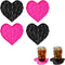 NIUnie Silicone Drink Coasters Set 4.7" Heart-Shaped, Colorful Non-Slip Coasters for Drinks, Coffee