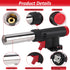 CORKAS Butane Torch Head, Professional Kitchen Cooking Torch with Adjustable Flame for Culinary & Grilling, Black (Fuel