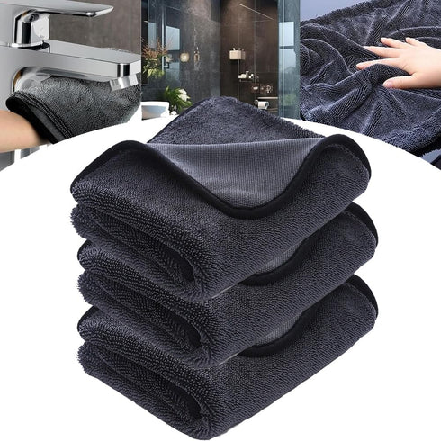 HYCIM Shiny Microfiber Wipes Bath Shower Cleaning Cloths, 23.62 X 15.75 Inches, Super